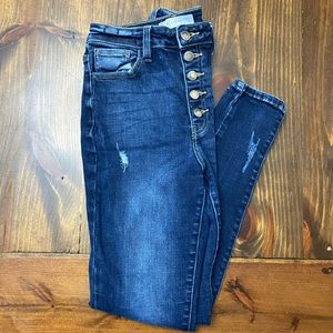 High Rise Button Fly Kancan Skinny